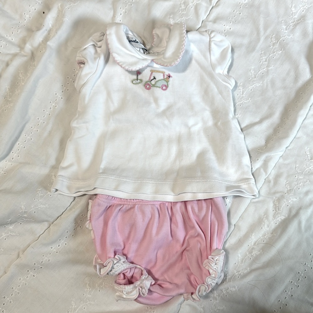 Magnolia Baby Golf Shirt and Bloomers